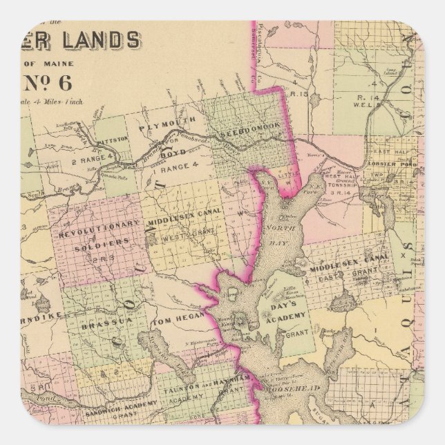 Timber lands 6 Map Square Sticker (Front)