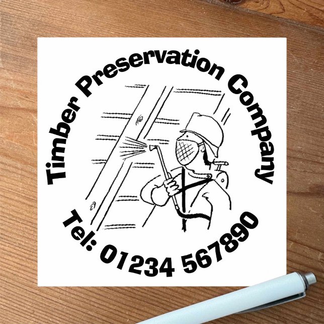 Timber Preservation to Personalise. Rubber Stamp (Creator Uploaded)