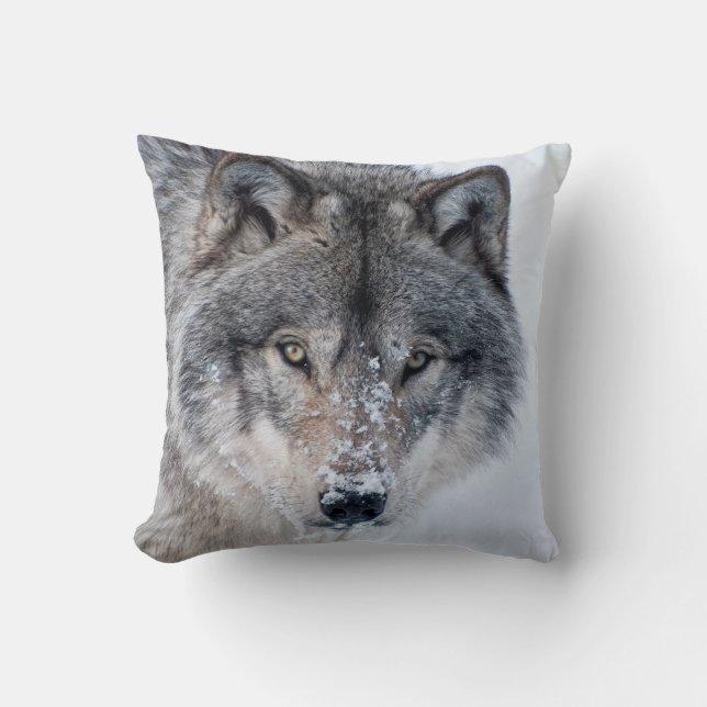 Timber Wolf Accent Pillow (Front)
