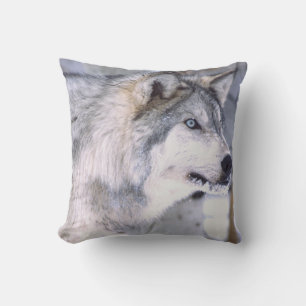 Timber Wolf, Canis lupus, Movie Animal Utah) Cushion