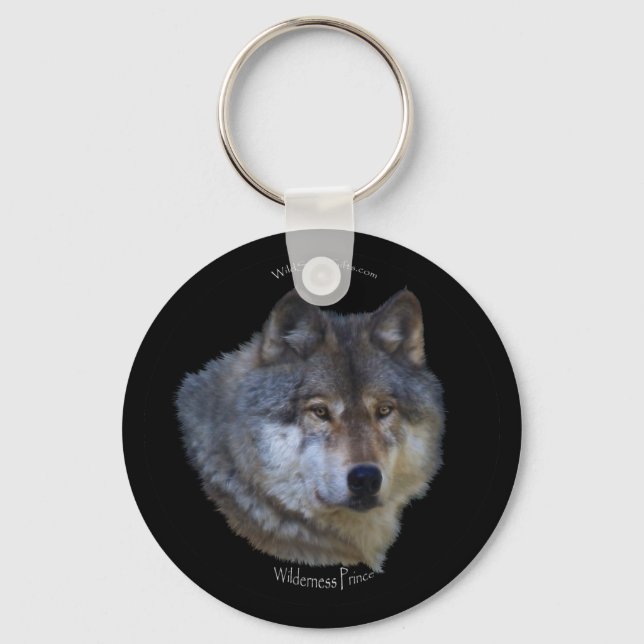 TIMBER WOLF Design Wildlife Art Key-chain Key Ring (Front)