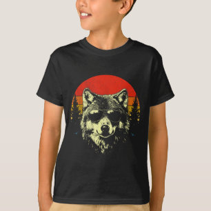 Timber Wolf Face Portrait Distressed Graphic Vinta T-Shirt