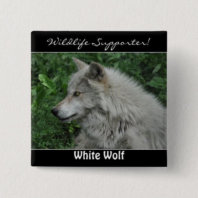 Timber Wolf Grey Wolf Wild Animal 15 Cm Square Badge (Front)