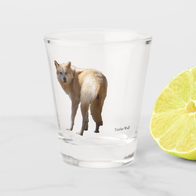 Timber Wolf shot glass (Front)