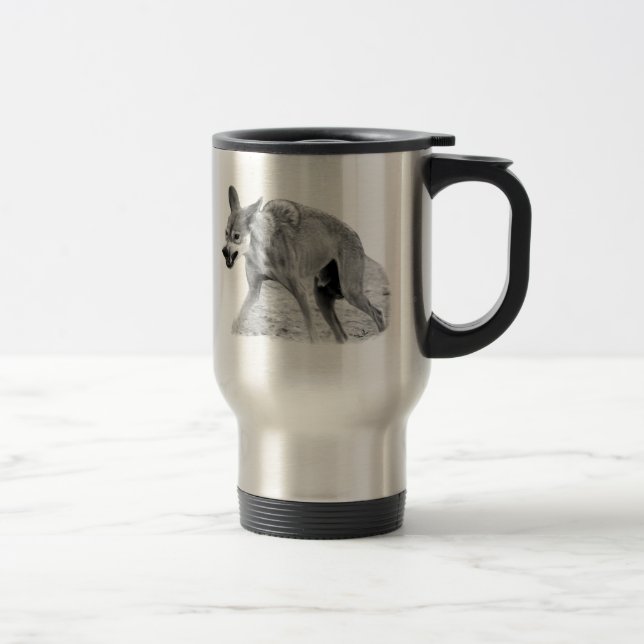 Timber Wolf Snarl Travel Mug (Right)