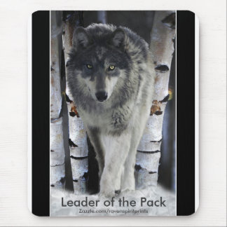 Timber Wolf, Snow and Trees Wildlife Art Mouse Mat