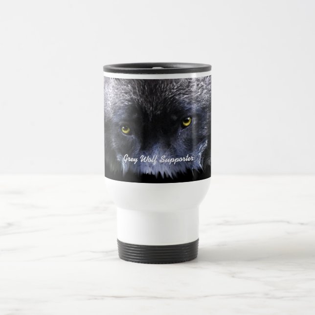 TIMBER WOLF SUPPORTER Wolf Eyes Wildlife Gift Mug (Center)