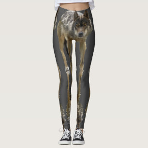 Timber Wolf Wildlife design Leggings