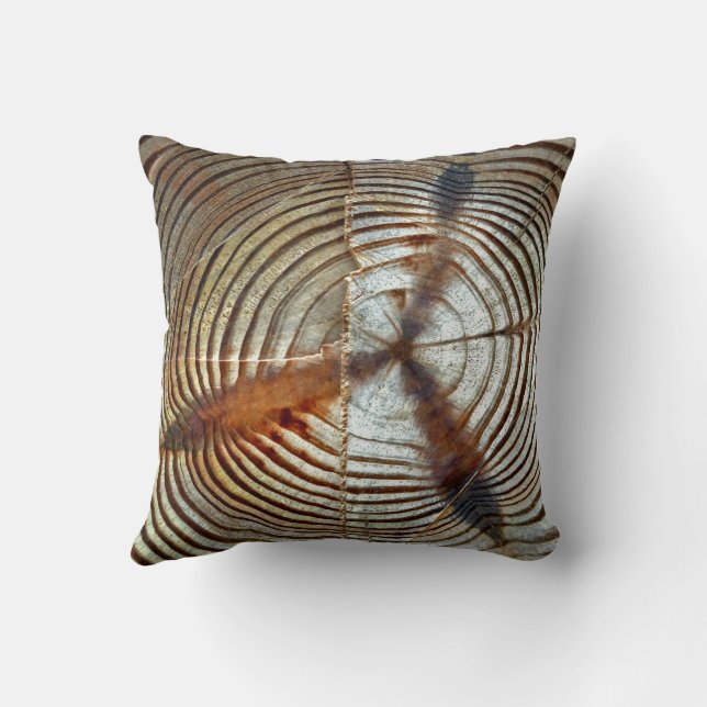 Timber Wood Cut Abstract Cushion (Back)