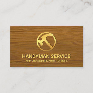 Timber Wood Engraved Your Name Logo Carpenter Business Card