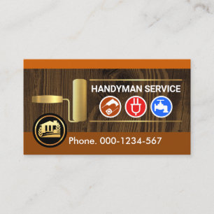 Timber Wood Handyman Tools Display Business Card