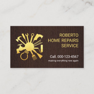 Timber Wood Home Handyman Tools Business Card