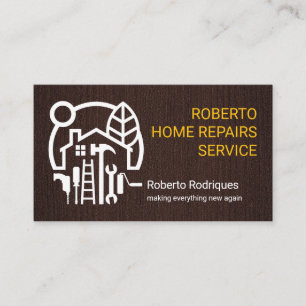 Timber Wood Home Handyman Tools Business Card