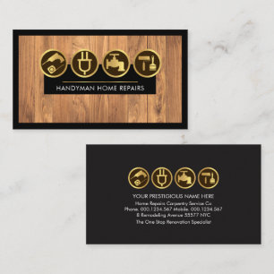 Timber Wood Layer Handyman Tools Business Card