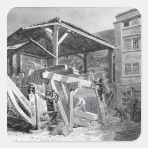 Timber Yard, Finsbury, 1825 Square Sticker