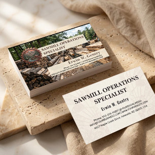 Timber Yard & Sawmill Lumber, Firewood & Tree Business Card