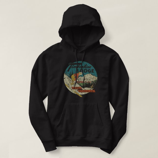 Timberline Lodge 1938 Skiing Lover Hoodie (Design Front)