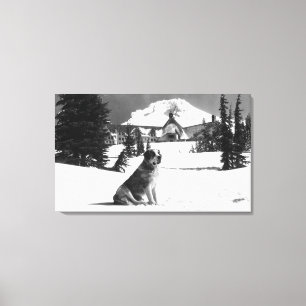 Timberline Lodge and "Lady" the owner's Canvas Print
