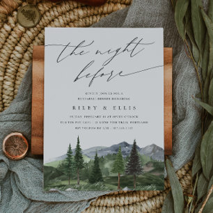 Timberline   Mountain Forest Rehearsal Dinner Invitation