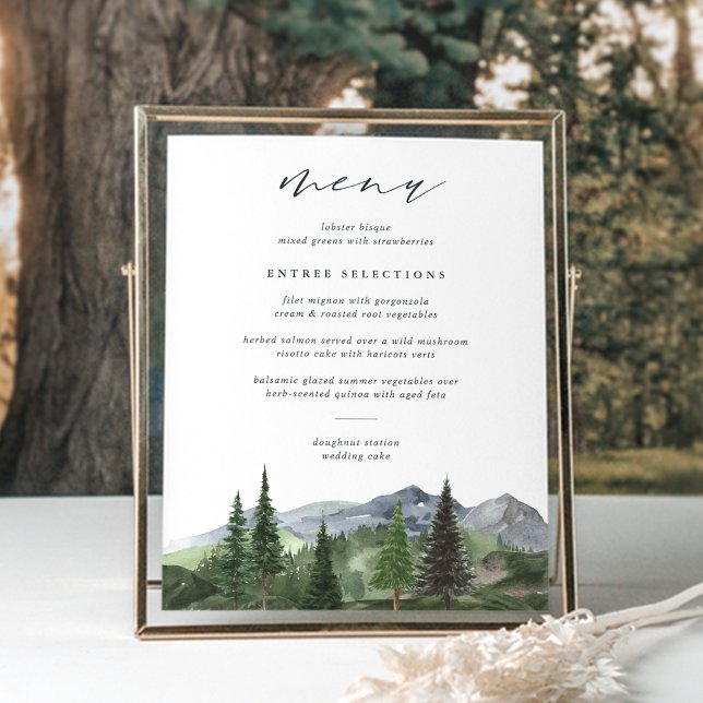 Timberline | Mountain Forest Wedding Menu Sign (Creator Uploaded)