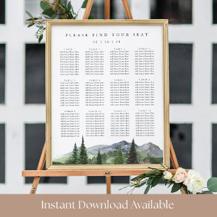 Timberline Mountain Forest Wedding Seating Chart