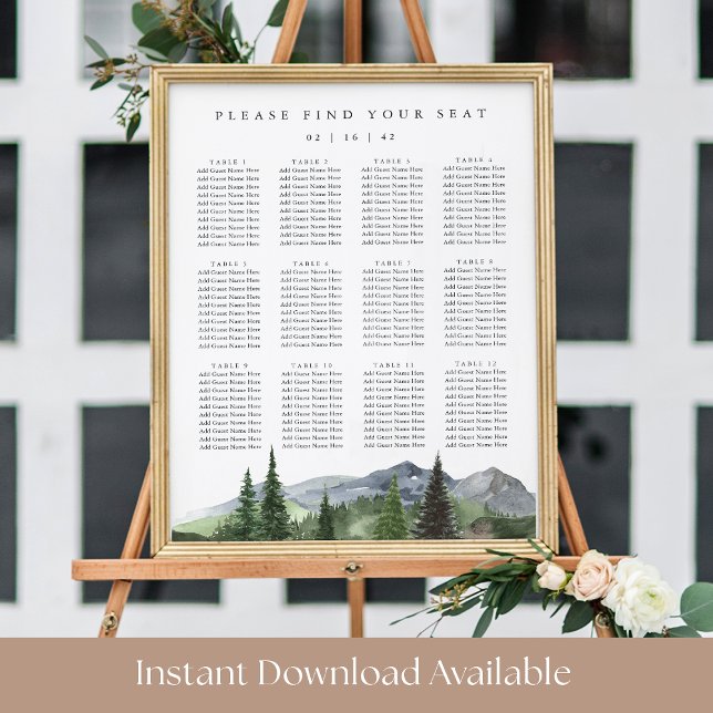 Timberline | Mountain Forest Wedding Seating Chart (Creator Uploaded)