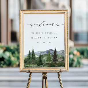 Timberline Mountain Forest Wedding Welcome Sign
