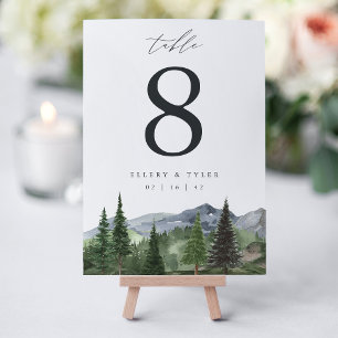 Timberline   Personalized Mountain Forest Wedding Table Number