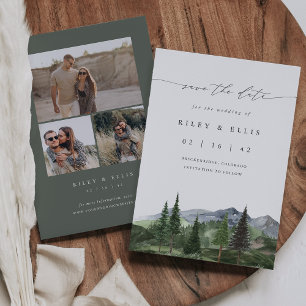 Timberline   Rustic Minimal Mountain Wedding Save The Date