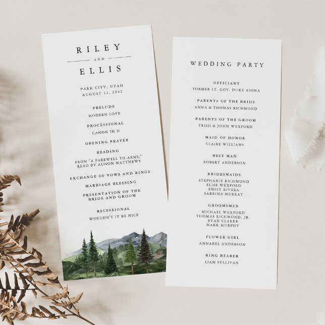 Timberline | Rustic Mountain Forest Wedding Programme (Creator Uploaded)