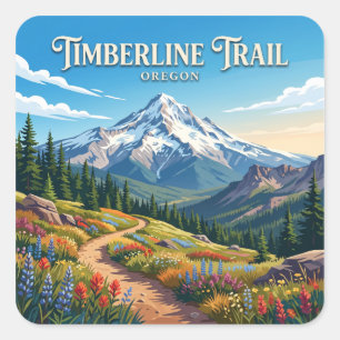 Timberline Trail Government Camp Square Sticker