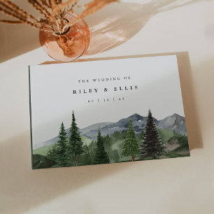 Timberline   Watercolor Mountain Forest Wedding Guest Book