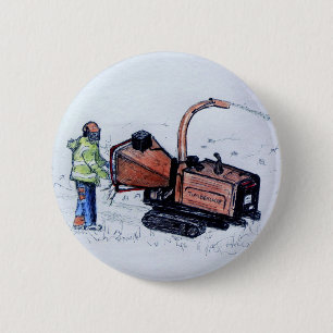 Timberwolf wood chipper 6 cm round badge