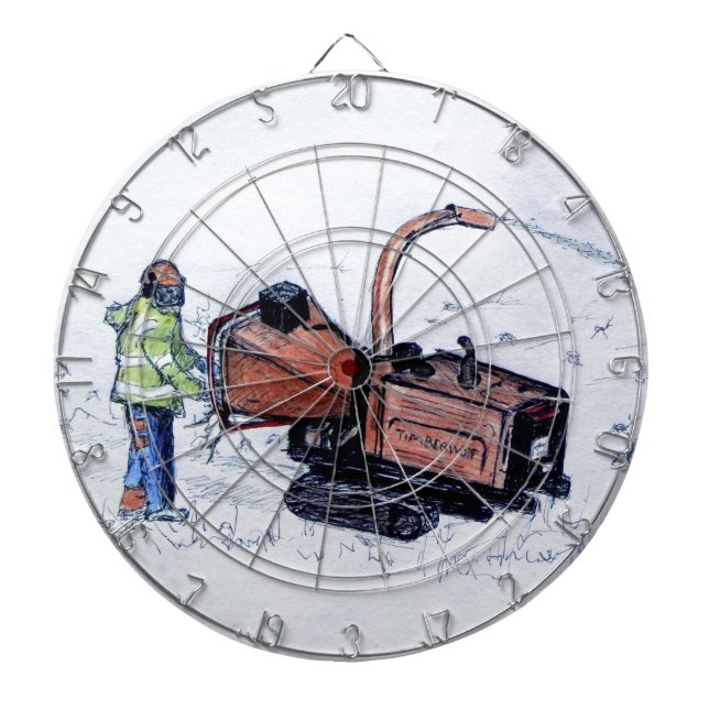 Timberwolf wood chipper dartboard (Front)