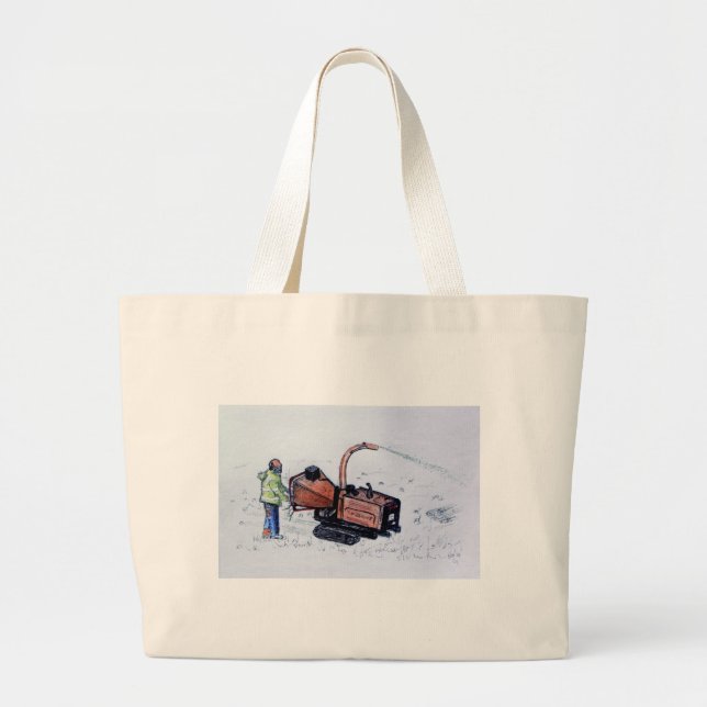 Timberwolf wood chipper large tote bag (Front)