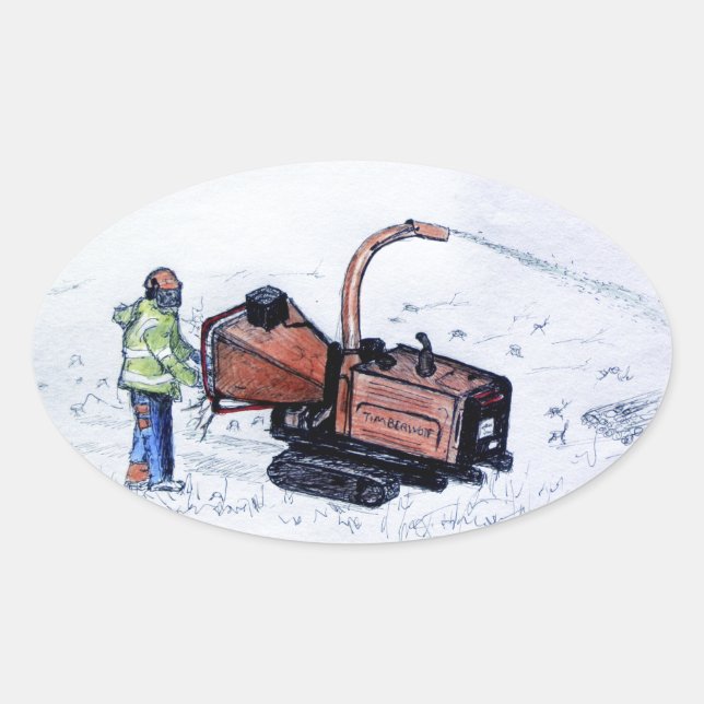 Timberwolf wood chipper oval sticker (Front)