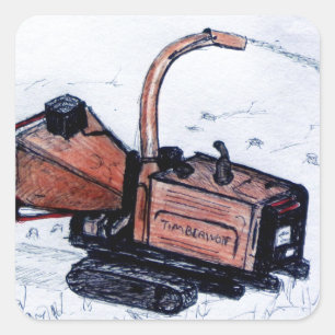 Timberwolf wood chipper square sticker