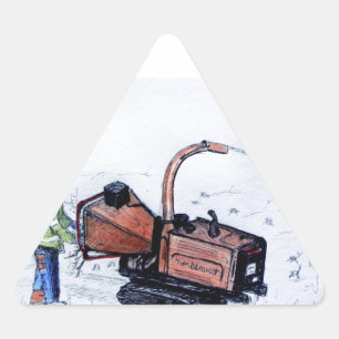 Timberwolf wood chipper triangle sticker