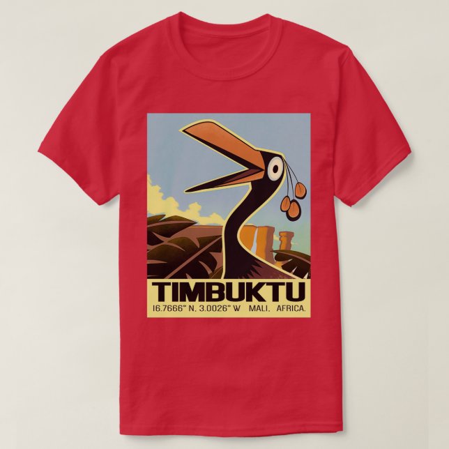 Timbuktu Retro Travel T-Shirt (Design Front)