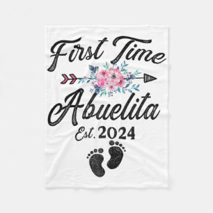 Time Abuelita 2024 Mothers Day Soon To Be Grandma Fleece Blanket