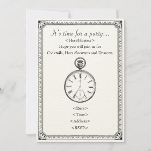 Time and Clock Themed Party Invitation