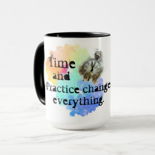 Time and practice, rainbow cloud Encouragement Mug
