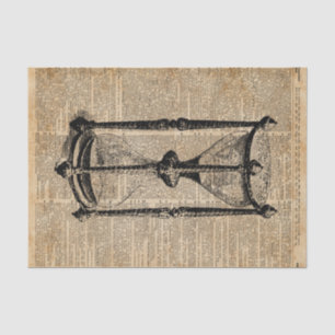 Time,antique Hourglass,sandglas Vintage Book Page Tissue Paper