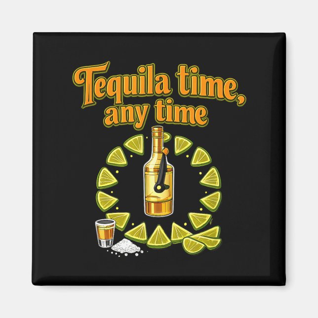 Time any time party crew lime clock design Time an Magnet (Front)