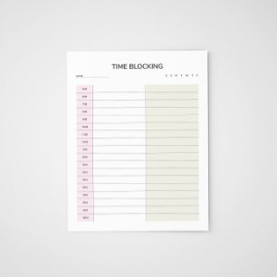 Time Blocking Planner  Notepad