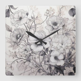 Time can be black and white square wall clock