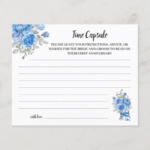 Time Capsule Advice BlueFlowers Bridal Shower Card