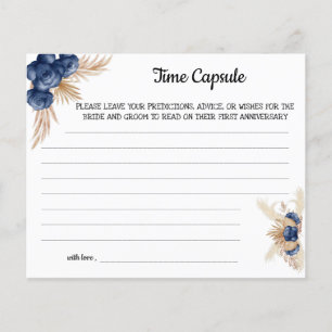 Time Capsule Advice BlueFlowers Bridal Shower Card