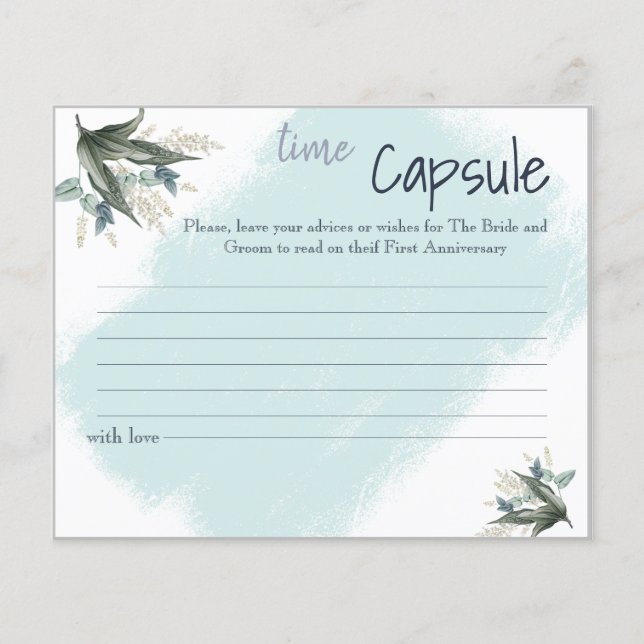 Time Capsule Advice Couple Bridal Shower Card (Front)