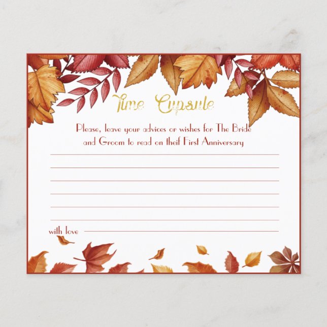 Time Capsule Advice Couple Bridal Shower Card Flye (Front)